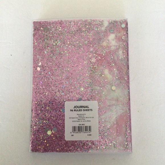 STAPLES FLOATING GLITTER JOURNAL NWT - Picture 2 of 6
